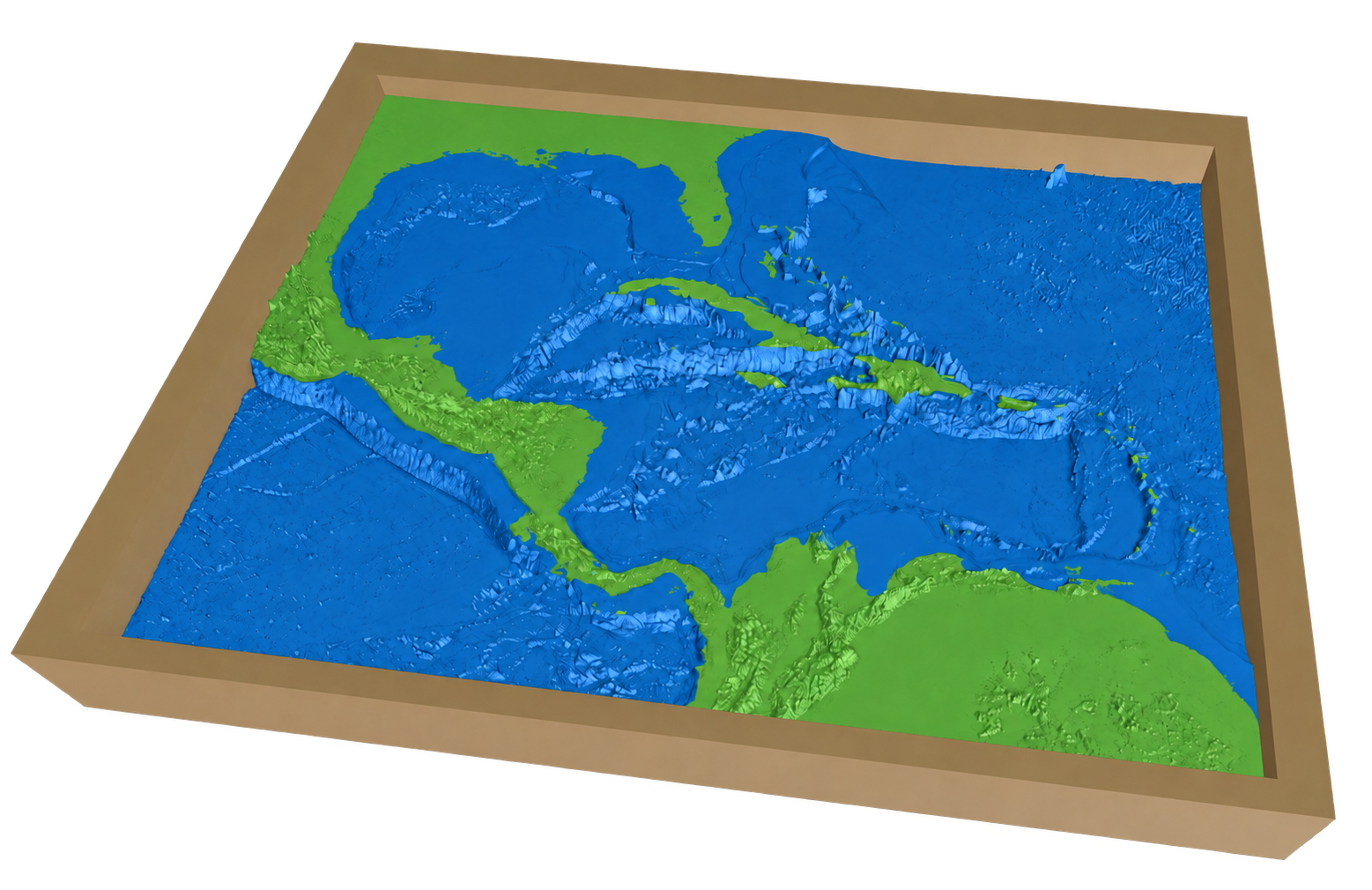 3D bathymetric relief model of the Caribbean and surrounding Americas