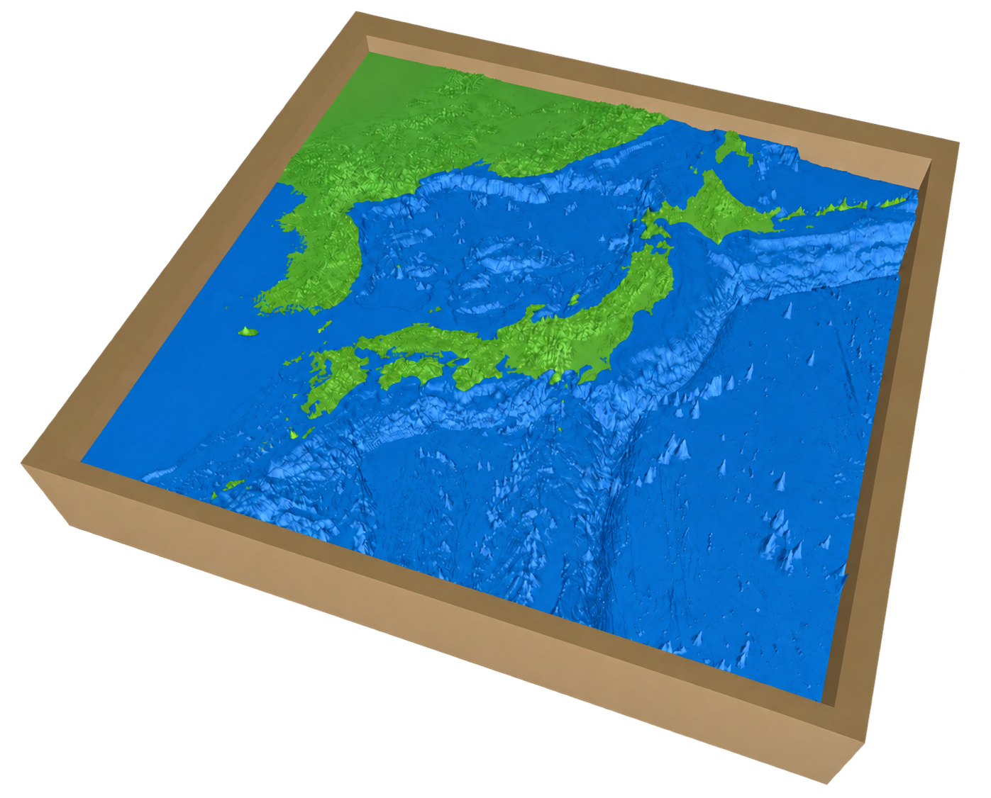 3D bathymetric relief model of Japan and its surrounding seafloor